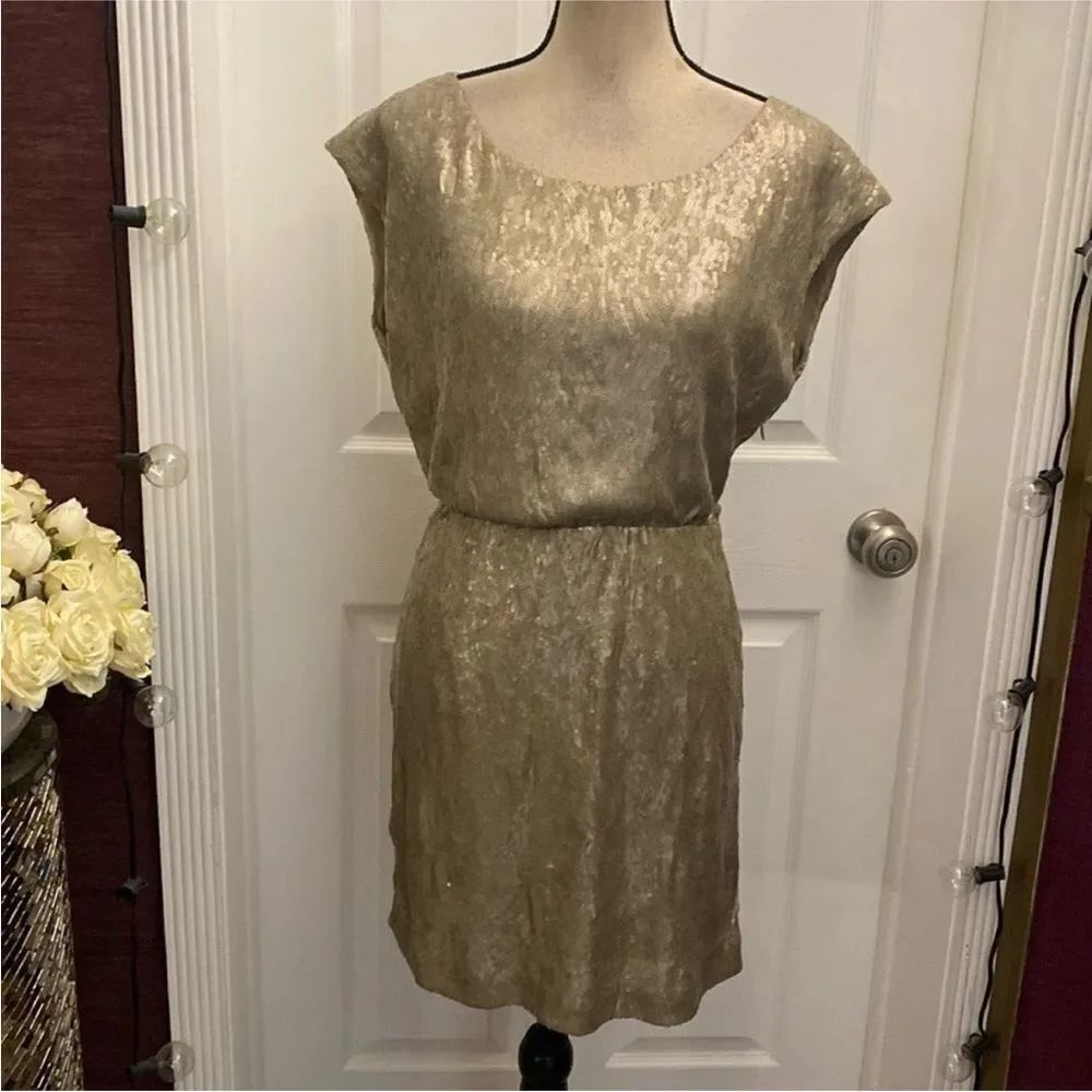 NWT Rebecca Minkoff Elegant Gold/ black Sequin Dress, US4